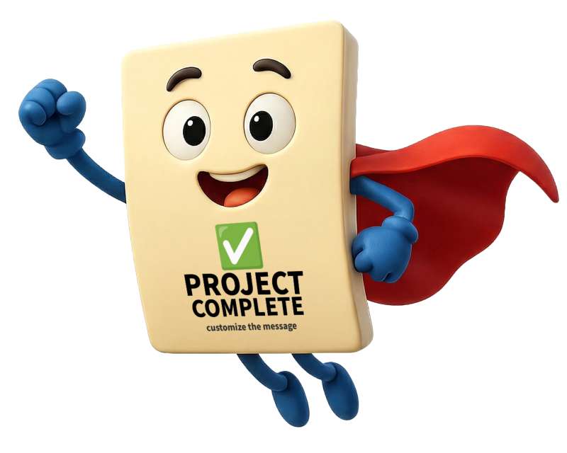 This Presentation Clipart shows a preview of Document Superhero Clipart - Customizable