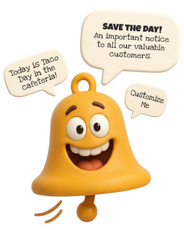 This Presentation Clipart shows a preview of Notification Bell Clipart - Customizable