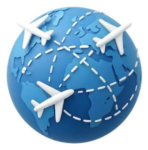 Download this Presentation Clipart to illustrate global shipping routes in your presentation design.