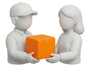 Download this Presentation Clipart to illustrate customer satisfaction in delivery services for engaging presentation design.