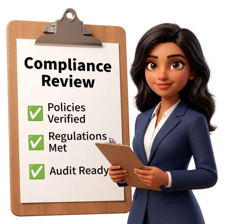 This Presentation Clipart shows a preview of Compliance Review Checklist Clipart - Customizable