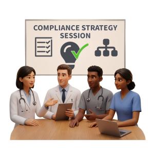Download or customize this Presentation Clipart to illustrate compliance strategy discussions in your presentation design.
