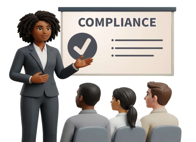 This Presentation Clipart shows a preview of Compliance Training Clipart - Customizable