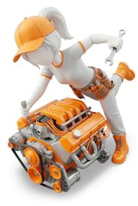 Download this Presentation Clipart to enhance your automotive presentations with engaging visuals of a mechanic working on a car engine.