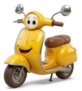 Download this cheerful scooter clipart for fun presentation design, perfect for illustrating joy and adventure in your slides.