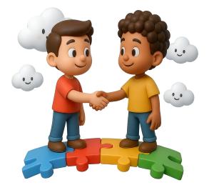 Download this Presentation Clipart to illustrate friendship and teamwork in your presentation design.