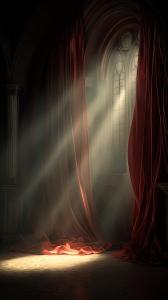  
This elegant stage background features dramatic lighting and rich red curtains, perfect for captivating presentations.

