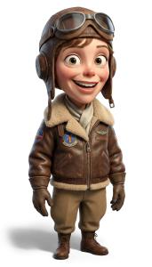 Download this Presentation Clipart to enhance your aviation-themed presentations with a charming pilot character.