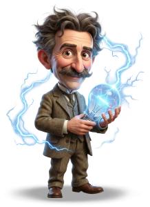 Download this Presentation Clipart featuring Nikola Tesla to enhance your science and history presentations with engaging visuals.