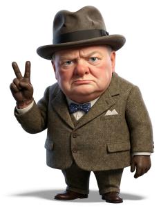 Download this Presentation Clipart of Winston Churchill to enhance your historical presentations with impactful visuals.