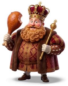 Download this Presentation Clipart to enhance your design with a regal character, perfect for themes of royalty and feasting.