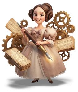 Download this Ada Lovelace Presentation Clipart for your educational designs, celebrating her contributions to math and computing.