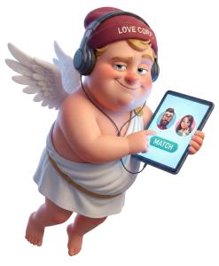 Download this Presentation Clipart to enhance your Valentine's Day designs with a modern cupid character.