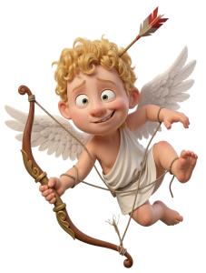Download this Presentation Clipart of Clumsy Cupid to add a playful touch to your Valentine's Day designs.