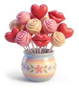 Download this Presentation Clipart to enhance your Valentine's Day design with delightful cake pops for a sweet touch.