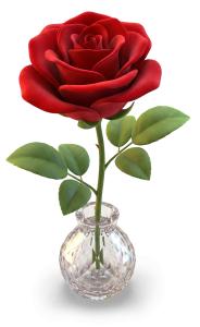 Download this Presentation Clipart featuring a single rose in a vase for elegant designs in your presentation.