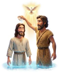 Download this Presentation Clipart to illustrate Jesus' baptism in your religious presentations.