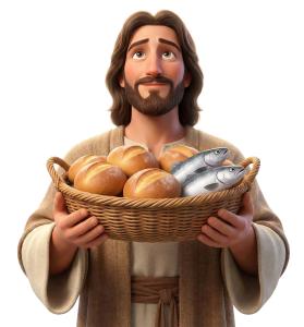 Download this Presentation Clipart to illustrate the biblical story of Jesus feeding the five thousand in your presentation design.