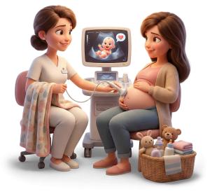 Download this Presentation Clipart to enhance your presentation design about ultrasound and pregnancy healthcare.
