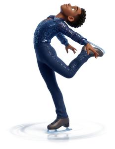 Download this Presentation Clipart featuring a dynamic male figure skater in motion.