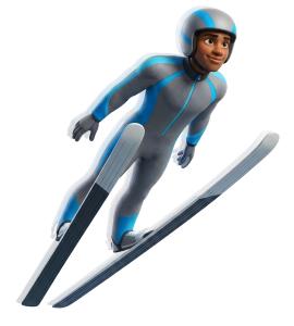 Download this Presentation Clipart featuring a dynamic ski jumper in action.
