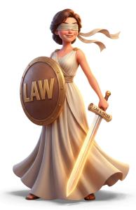 Download this Presentation Clipart featuring Lady Justice, symbolizing law and order.