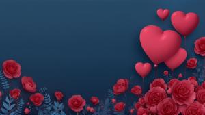  
This romantic background features red roses and heart balloons, perfect for Valentine's Day themes.


