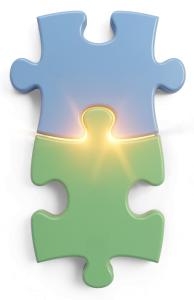 Download this Presentation Clipart to illustrate synergy and partnership with puzzle pieces.