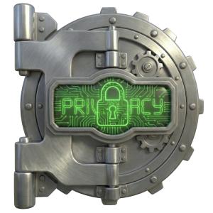 Download this Presentation Clipart featuring a secure privacy vault symbolizing data protection.