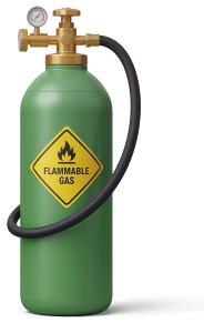 Download this Presentation Clipart to enhance safety training materials with a flammable gas warning illustration.