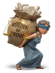Download this Presentation Clipart illustrating the burden of proof in legal contexts.