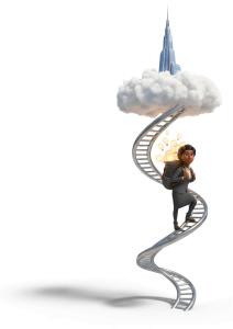 Download this Presentation Clipart illustrating climbing the corporate ladder metaphor.