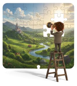 Download this Presentation Clipart to illustrate the concept of looking at the big picture in your presentations.