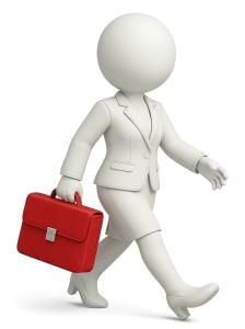 Download this Presentation Clipart featuring a business figure with a red briefcase, perfect for corporate themes.
