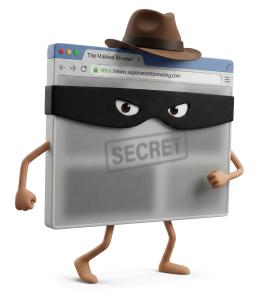 Download this Presentation Clipart featuring a secret private browser character for tech-related visuals.