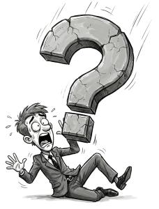 Download this Presentation Clipart illustrating a man overwhelmed by a big problem.