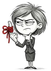 Download this Presentation Clipart featuring a string around a finger reminder concept for effective visual communication.