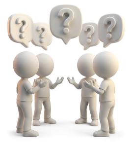 Download this Presentation Clipart to illustrate group discussions and confusion effectively.