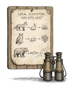 Download this Presentation Clipart illustrating the food chain in a local ecosystem.