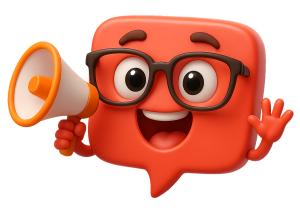 Download this Presentation Clipart featuring a bubbly character announcing reminders.