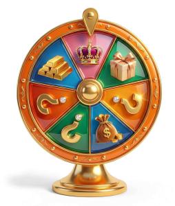 Download this Presentation Clipart featuring a vibrant spinning wheel symbolizing chance and choice.