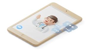 Download this Presentation Clipart for e visit and online doctor consultations.