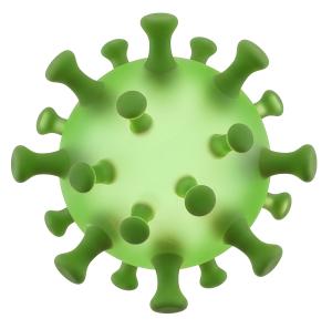 Download this Presentation Clipart featuring a glowing virus for health awareness.