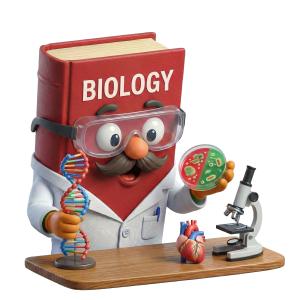 Download this Presentation Clipart featuring a biology character engaging in science.