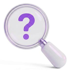 Download this Presentation Clipart featuring a magnifying glass and question mark symbolizing inquiry.