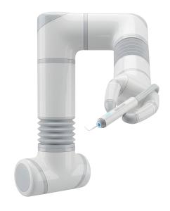 Download this Presentation Clipart showcasing a robotic arm for healthcare applications.