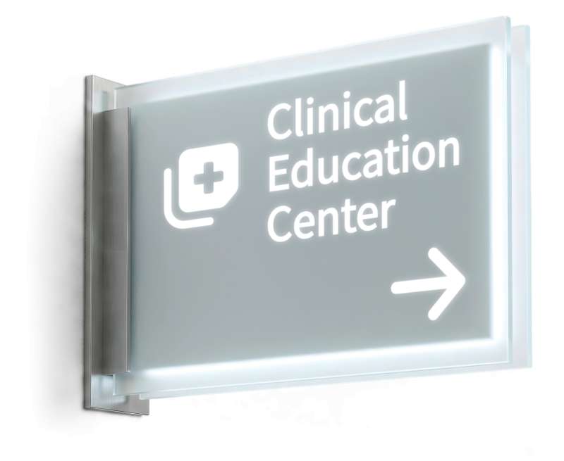 This Presentation Clipart shows a preview of Hospital Sign Design Customizable Clipart