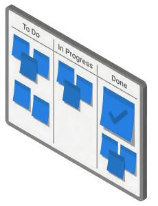 Download this Presentation Clipart featuring a kanban board for effective task management.