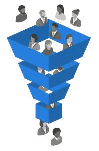 Download this Presentation Clipart to illustrate a multi-stepped sales funnel for effective customer acquisition strategies.