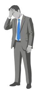 Download this Presentation Clipart depicting a businessman in despair, illustrating failure in business contexts.